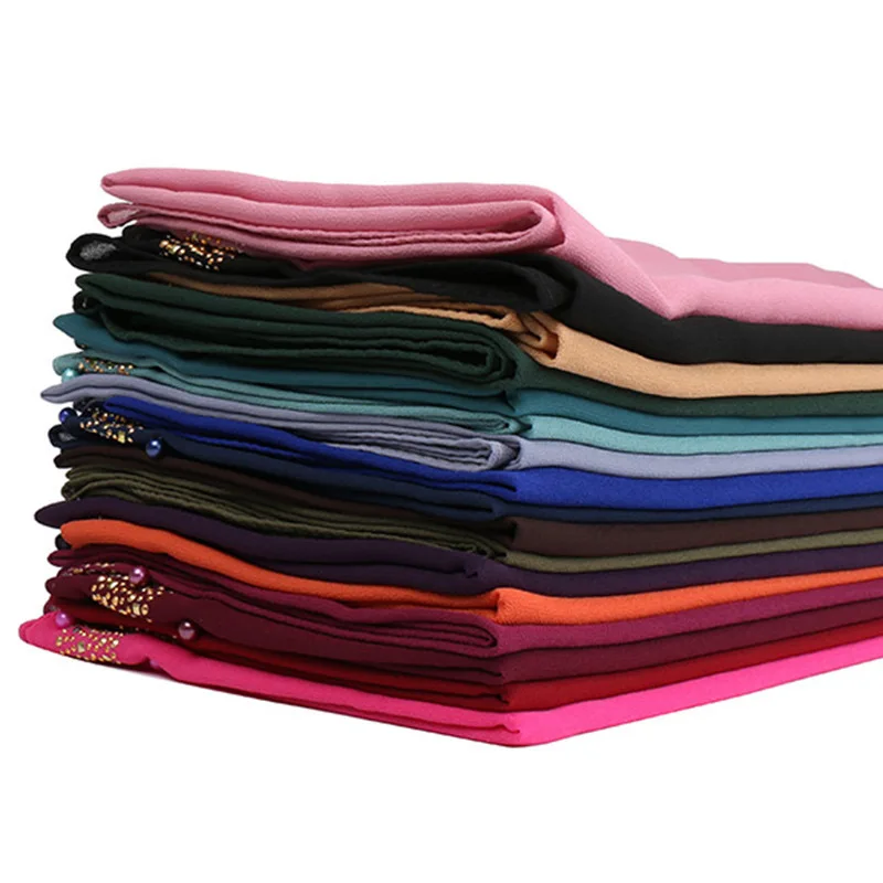 Шифоновый шарф Ms Pearl монохромный этнический для женщин экспортных заводов Yw106