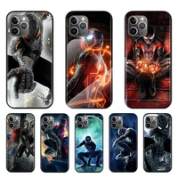 marvel dark spider man for apple iphone 7 8 x xr xs 11 12 13 se 2020 pro max mini plus black silicone soft phone case