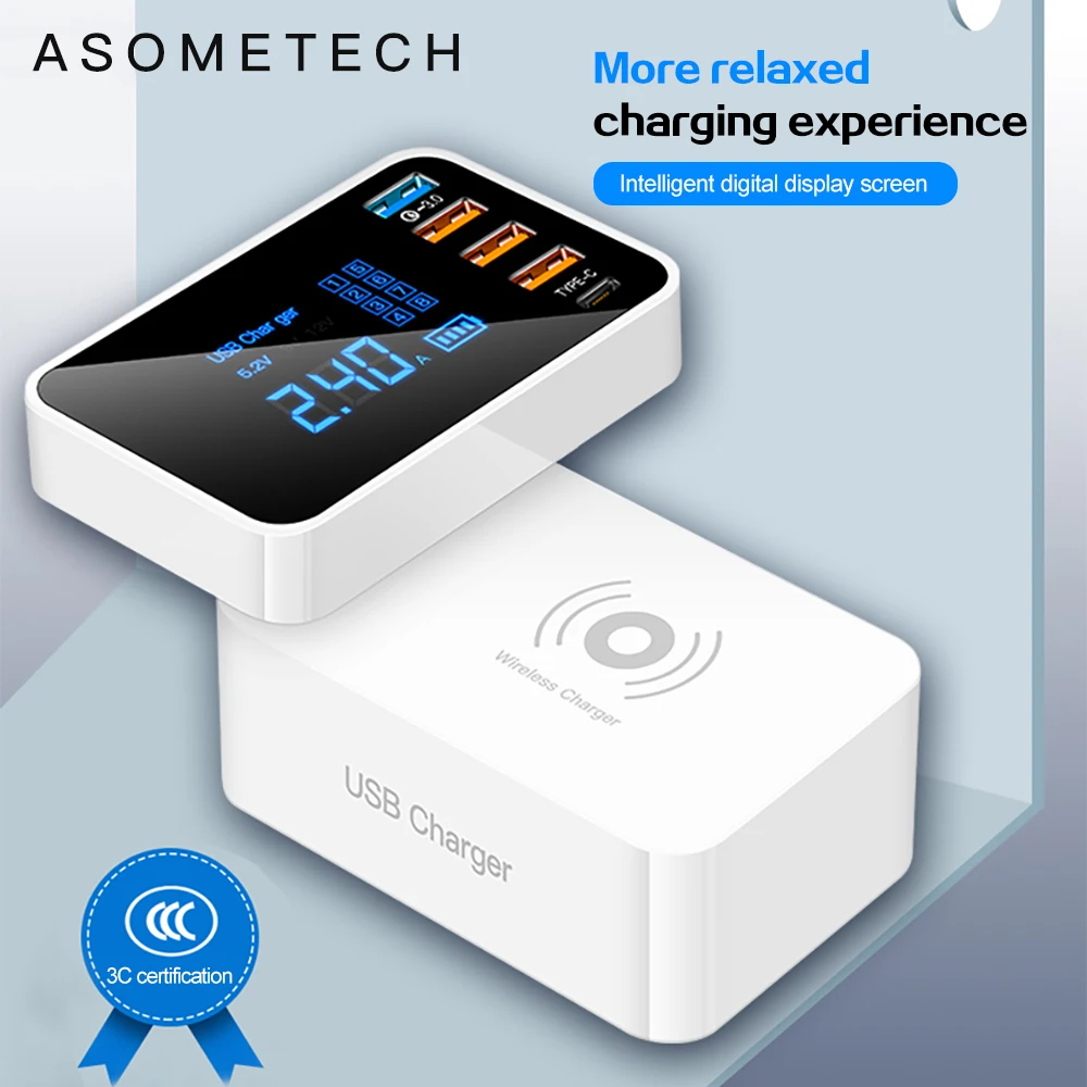 Быстрая зарядка 3 0 Type C USB зарядное устройство для iPhone адаптер QI Беспроводное
