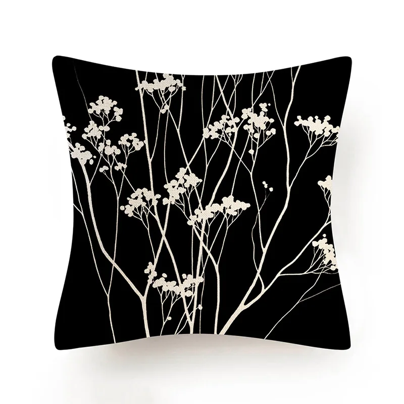 45x45 см современная чернильная роспись Цветочная декоративная подушка чехол на
