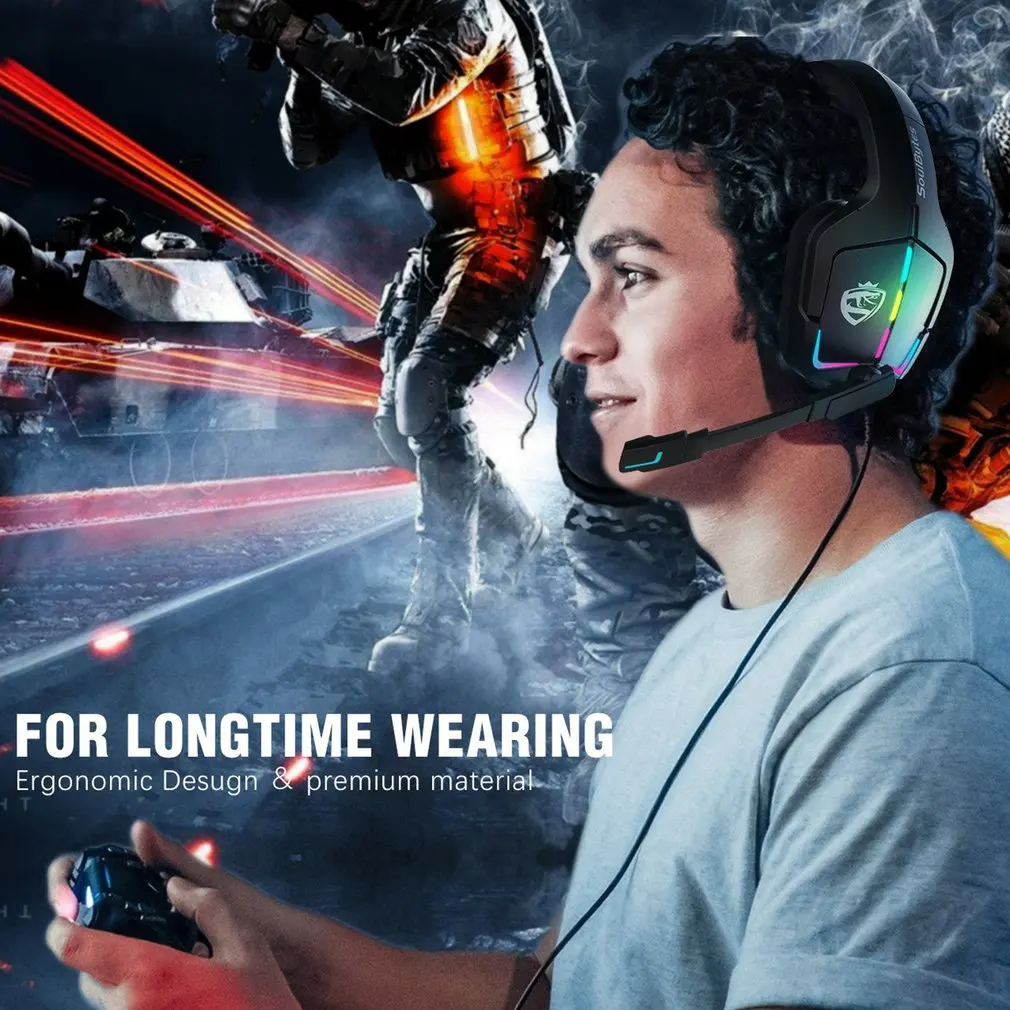 Игровая RGB-гарнитура S12 многофункциональная игровая гарнитура с креплением на