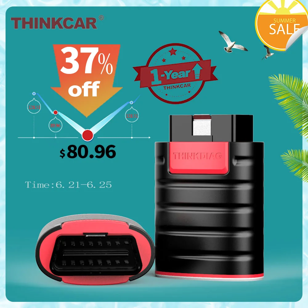 Диагностический инструмент THINKCAR OBD2 сканер ЭБУ кодирование THINKDIAG Bluetooth