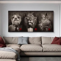 canvas painting animal wall art lion dog rhinoceros posters and prints wall pictures for living room decoration home decor