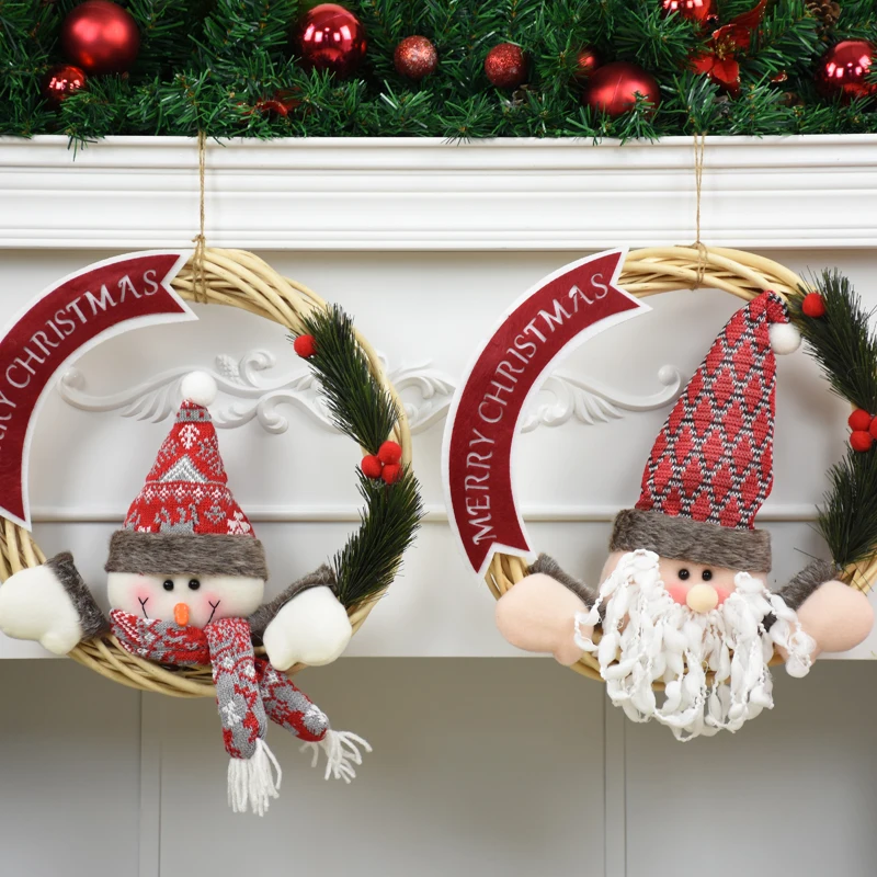 Деревянный венок рождественская елка игрушки товары для рождества висячие