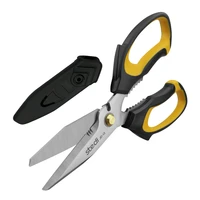 stedi 8 inch scissors heavy duty multi purpose stainless steel blade with small serrations and protective cover comfortable