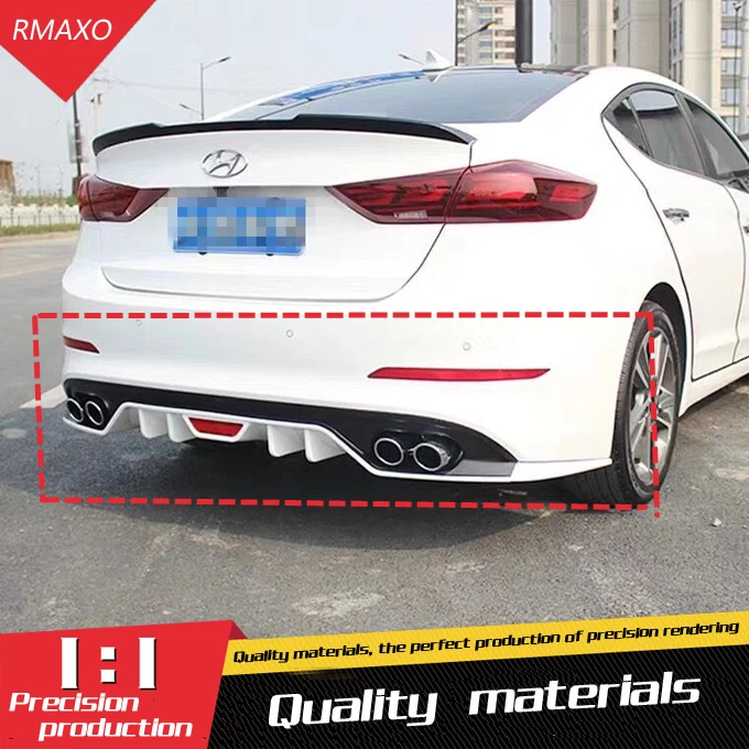 Задний спойлер для Elantra 2016 ABS задний бампер диффузор корпуса комплект заднего