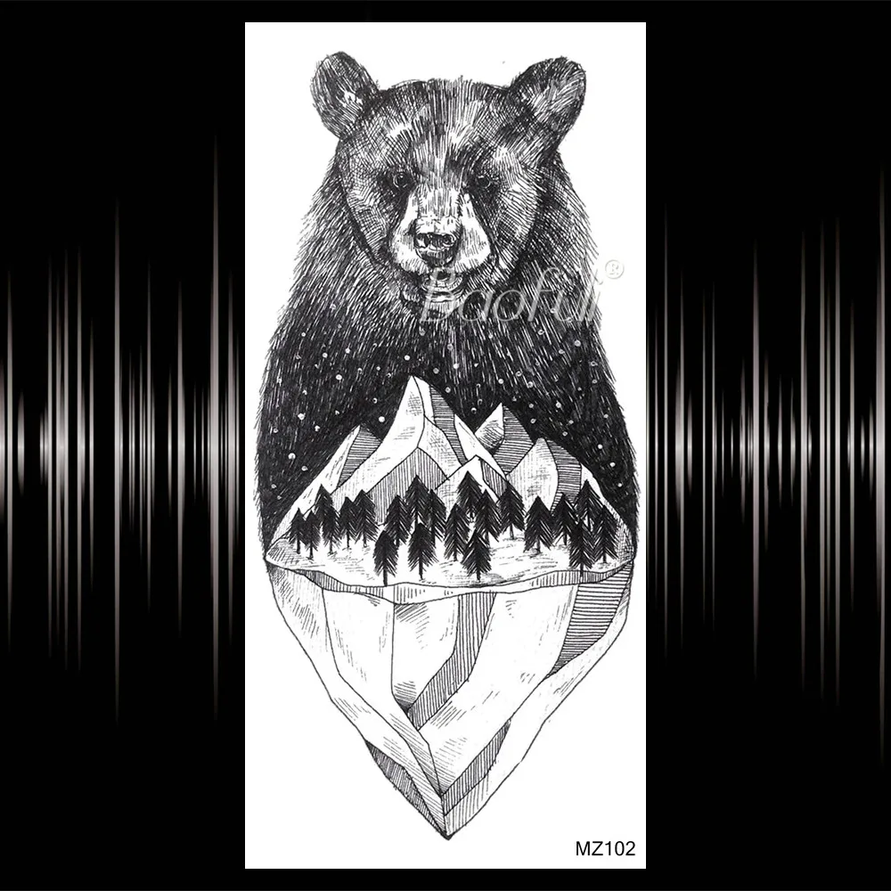 Геометрическая линейка волнистая временная татуировка наклейка для мужчин