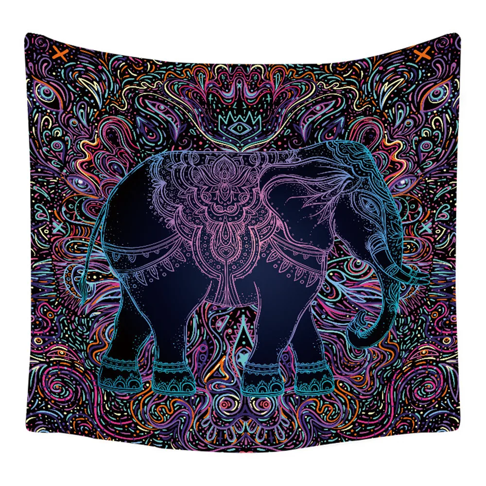 

Chinese Style Painting Art Elephant Tapestry Art Deco Blanket Hanging Bedroom Living Room Decoration Mysterious Mandala Bohemian