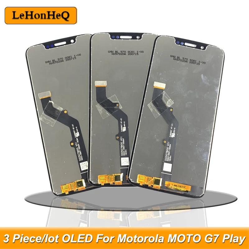 3 шт./лот OLED ЖК-дисплей для Motorola MOTO G7 Play сенсорный экран дигитайзер в сборе Moto
