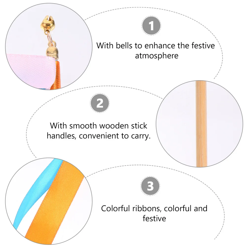 

10pcs Wedding Fairy Sticks Party Ribbon Wands Sticks Party Favors Random Color