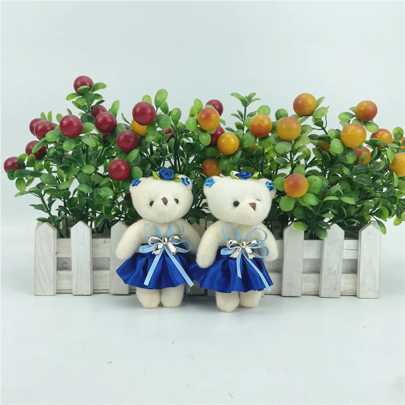 12 шт./лот Цветочные букеты см Мишка Тедди Мягкие плюшевые игрушки милое платье