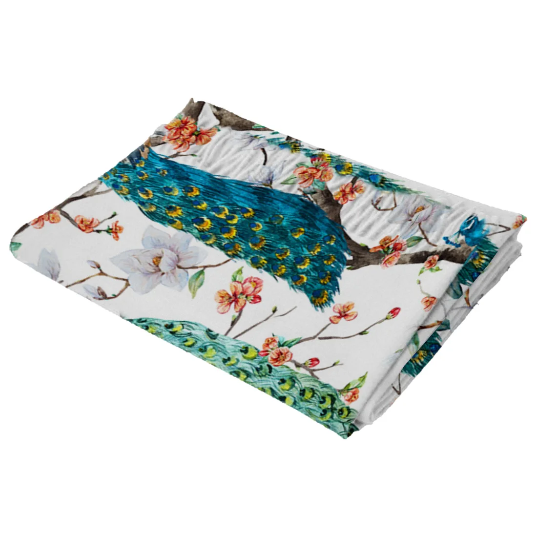 Мягкие кашемировые шарфы три павлина стоячие на ветке женские тонкий длинный