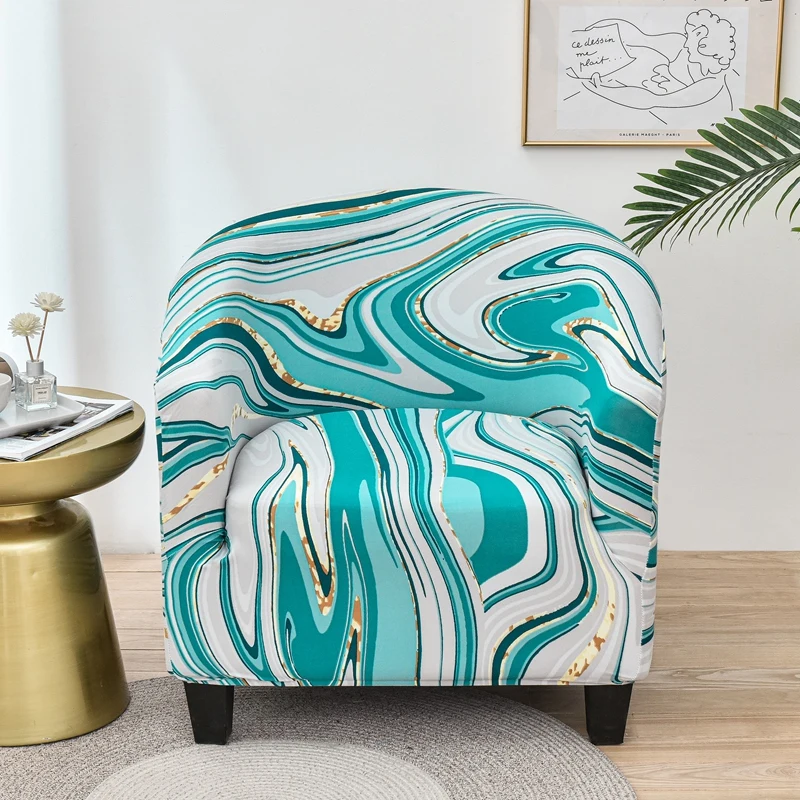 

Elastic Club Chair Cover Removable Tub Armchair Seat Case Washable Sofa Slipcovers Couch Cover for Bar Counter Living Room Decor