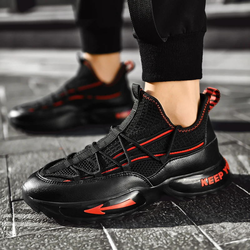 

Lightweight Sneakers For Men Lace Up Mesh Jogging Sneakers Male Breathable Outdoor Trainers Shoes Fashion Casual Sport Shoes