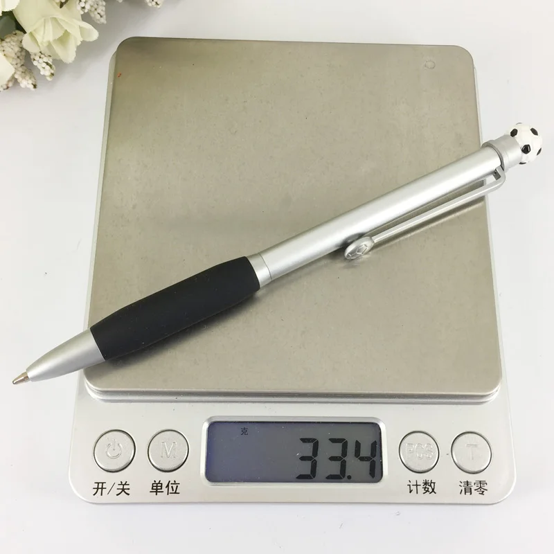 ACMECN Cute Sports Ball Pen with Football Design Soft Rubber Grip Twist Mechanical Silver Basketball Pattern Ballpoint Pens