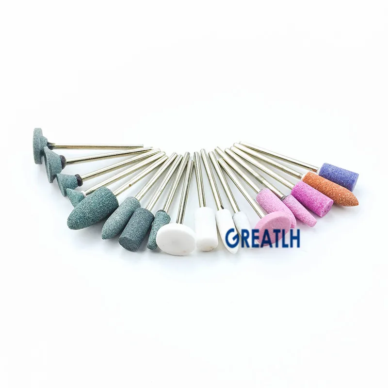 

10 Types Dental Medium Gravel Ceramic Stone Pink Polishing Burs Teeth Polishing Drills 2.35mm Shank Dental Supplies 100pcs/box