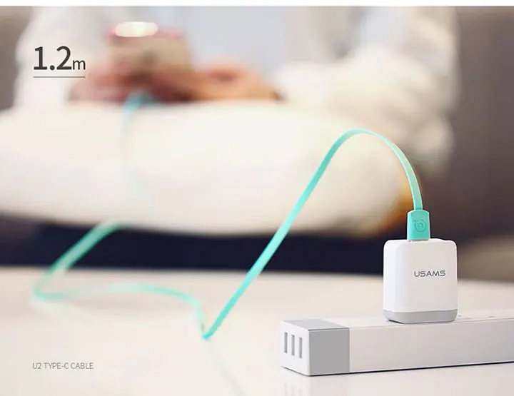 10 шт/много type C USB кабель, USAMS USB C кабель для samsung S9 s8 плюс кабель передачи данных для быстрой зарядки для Xiaomi 6 кабель зарядного устройства