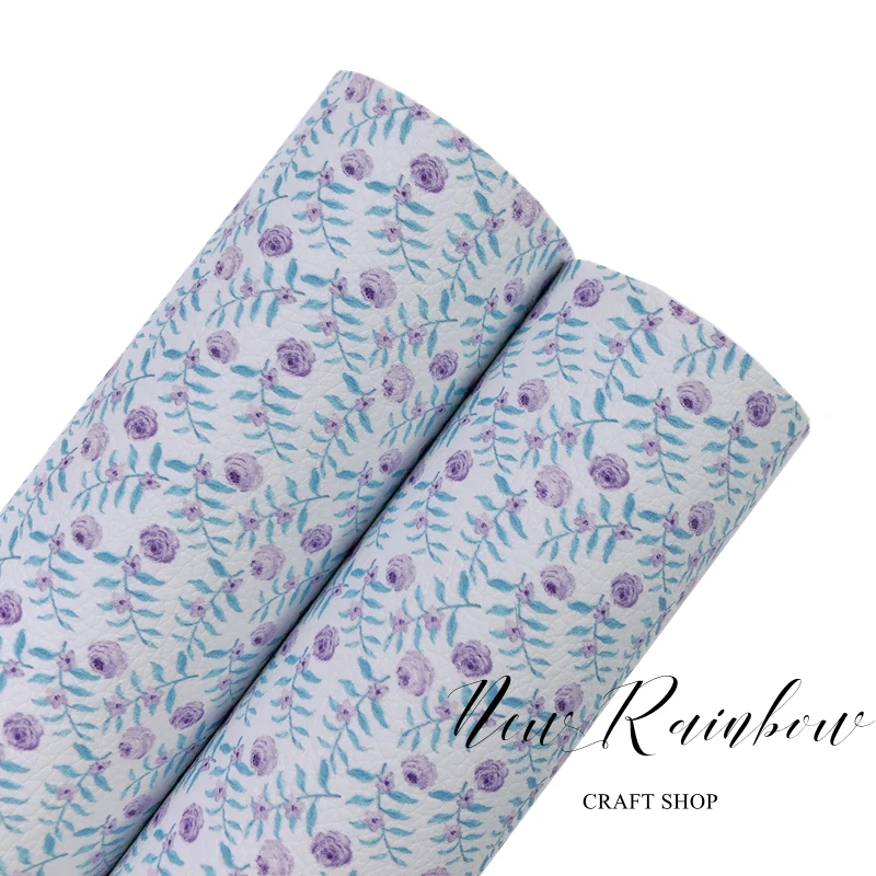 Новый Радужный великолепный Lila Florals из искусственного шагреневого кожзаменителя