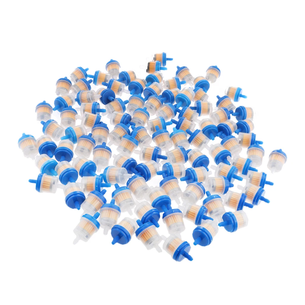 

100x UNIVERSAL MOTORCYCLE MINI ENGINE INLINE CARB FUEL GAS FILTER 1/4" 6MM