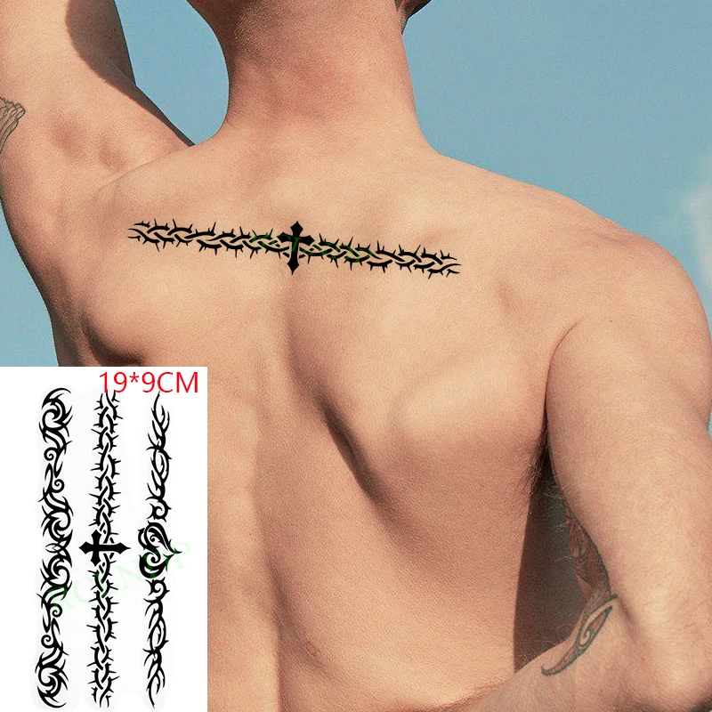 Водостойкая Временная тату-наклейка имитация перекрестного тотемного ремешка