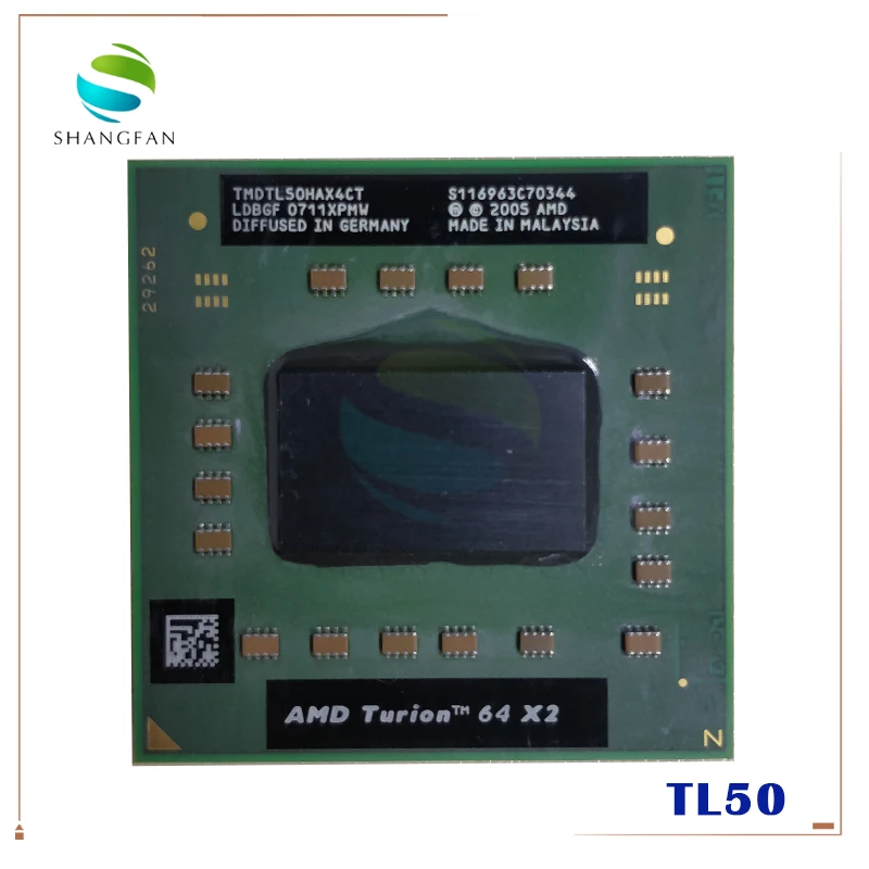 

AMD Turion 64 X2 Mobile technology TL-50 TL 50 TL50 1,6 ГГц двухъядерный двухпотоковый ЦПУ процессор TMDTL50HAX4CT разъем S1