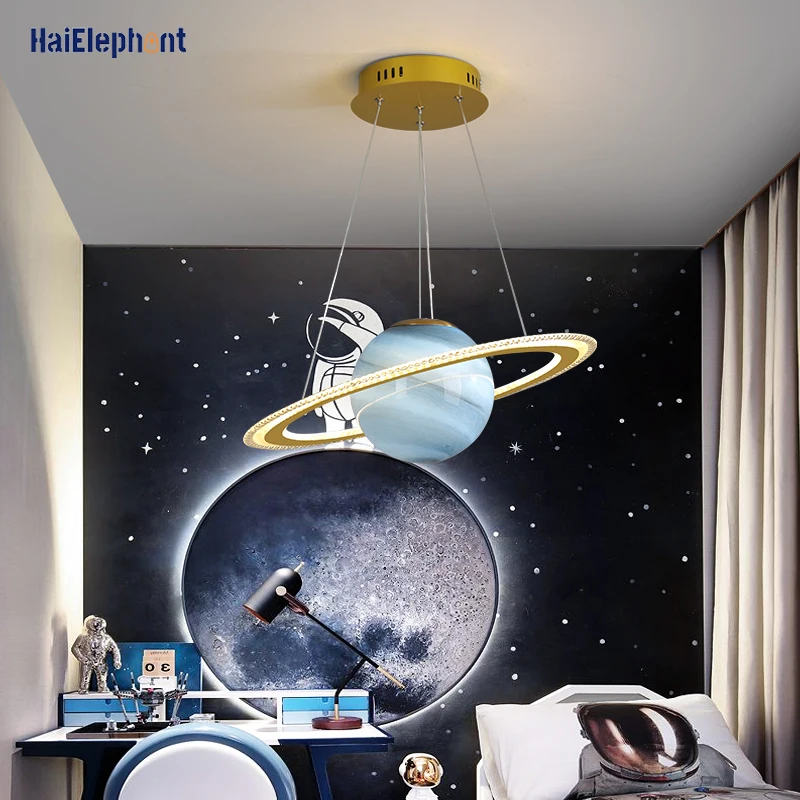 Креативные светодиодные подвесные светильники с планетами для кабинета детской