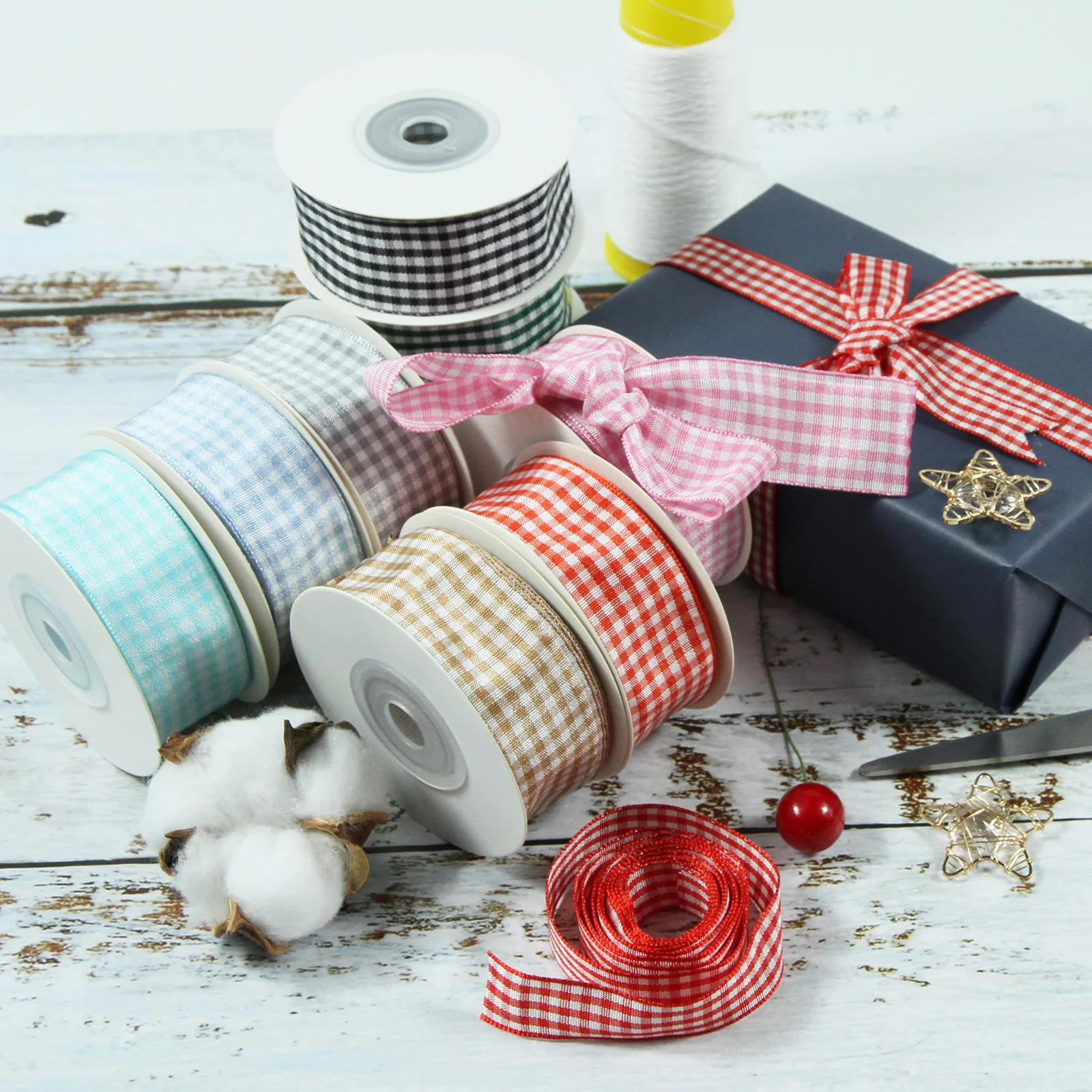 10yards/lot 9/25/38mm Scottish Plaid Gingham Check Tartan Ribbon for DIY Home Decoration Gift Wrapping Christmas | Дом и сад