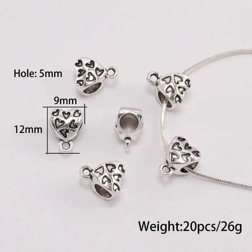 20 шт./лот зажимы для античной подвески коннекторы крючков ожерелья бусина