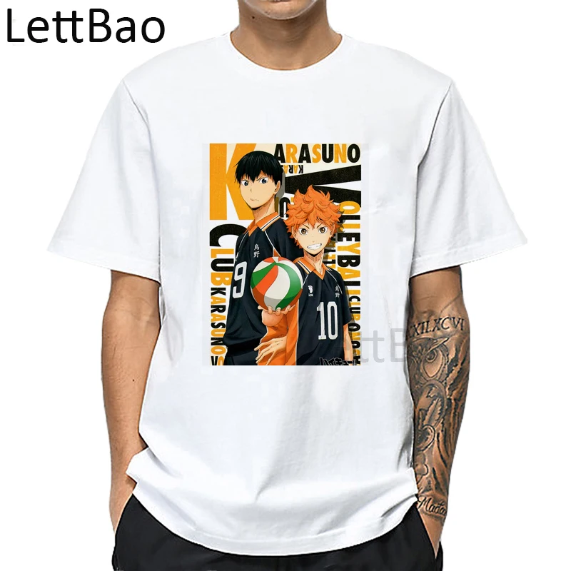 

Футболки Haikyuu с японской мангой хинатой Shoyo Tobio Kageyama Аниме Повседневная Свободная одежда топы Летняя футболка с коротким рукавом в стиле Хар...