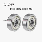 Бесплатная доставка 4 шт.лот Прямая продажа с фабрики 638 638ZZ 638Z 8*28*9 мм Высококачественный шариковый подшипник с глубоким желобом 8x28x9 мм