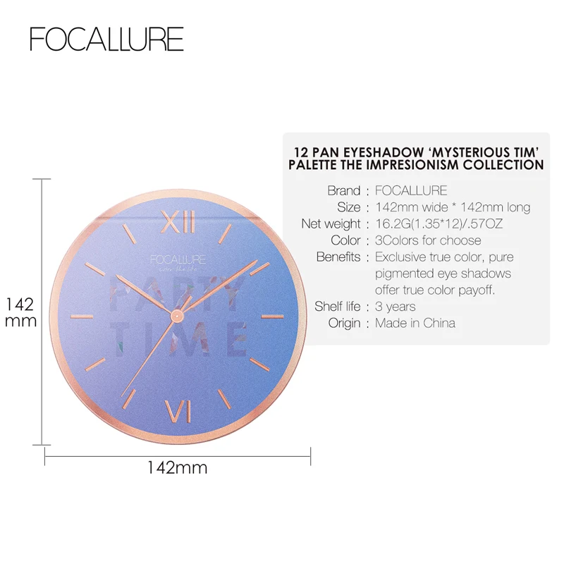 FOCALLURE, палитра теней для век, 12 цветов, прессованная матовая блестящая пудра для глаз, профессиональный макияж, палитра теней для век