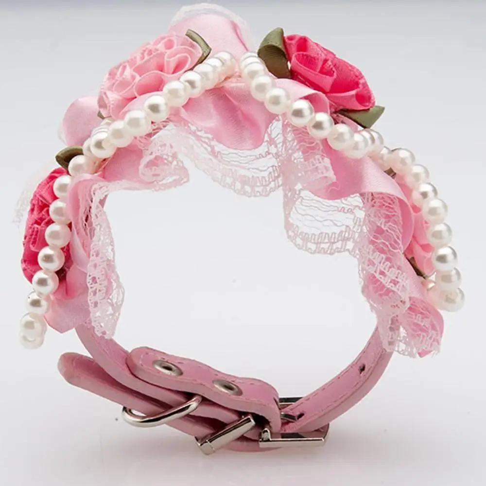 Ошейник кружево для собак и кошек 1 шт. цветок роза ошейник модные ошейники из