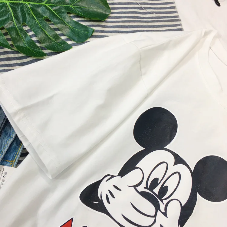 Disney Микки Маус Женская футболка Женская Мужская Минни с коротким рукавом летняя модная футболка для мальчиков и девочек
