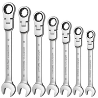 flexible pivoting head ratchet wrench spanner garage metric hand tool 6mm 19mm for auto and home repair