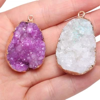 natural druzy agats necklace pendants water drop shape agats pendants for jewelry making diy necklace size 25x35 25x40mm