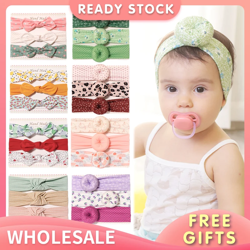 

Wholesales Headbands For Girls Baby Ribbon Baby Girl Accessories Elastic Hair Bands Hair Acceossories 3 PCS /Lot Fashion Bands