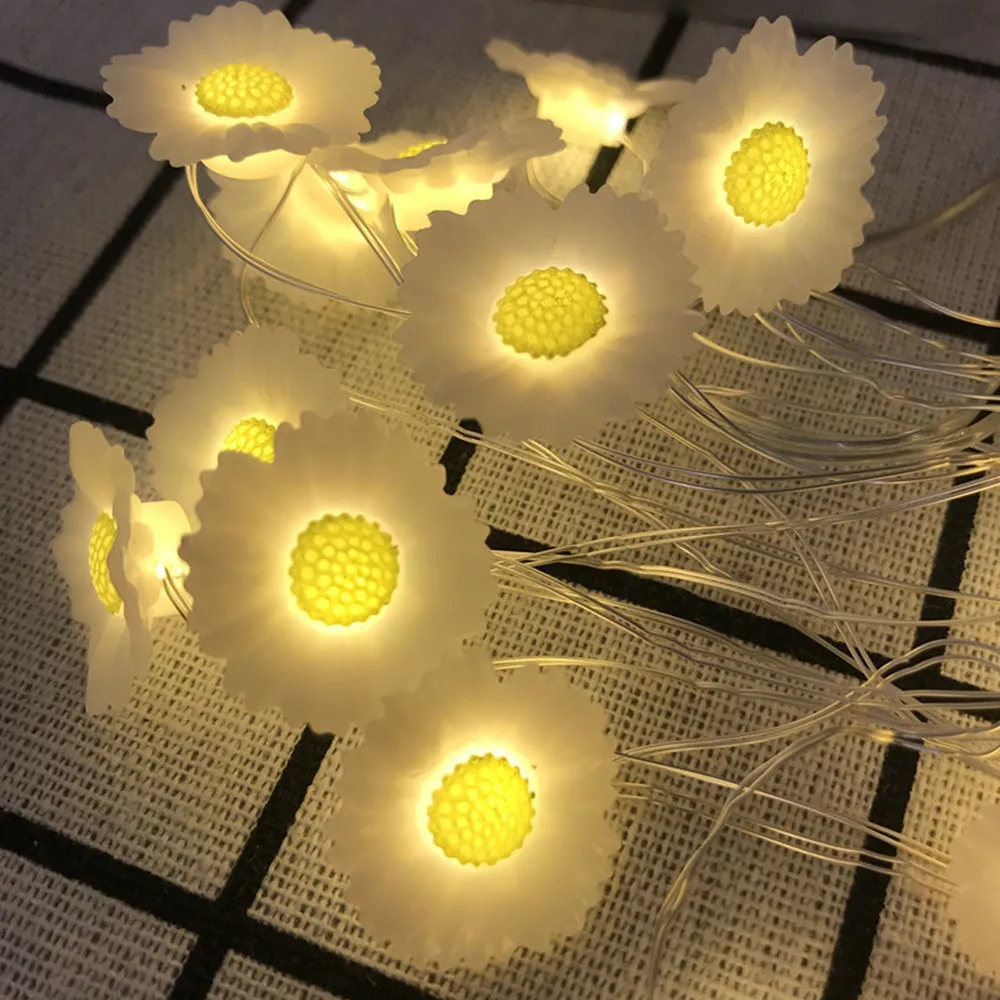 Little Daisy Fairy String Light Battery Powered Garland 2M 20LEDS for Wedding Holiday Indoor Outdoor Decoration | Лампы и освещение