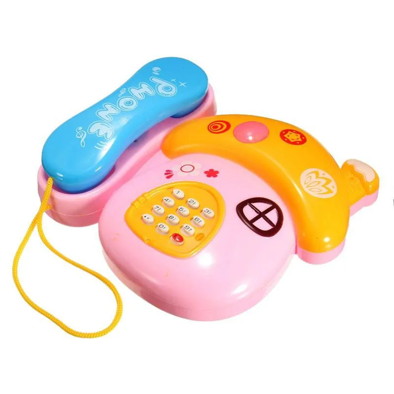 

Baby Toys Sound Light Early Childhood 0-12 Months Cartoon Mushrooms Telephone Children Musical Electronic Toy Phone Random Color