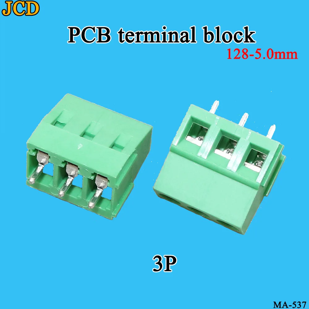 JCD 10 шт./лот клеммы KF128-5.0-2P 3P 300 В 10A винт 2Pin 3pin 5 0 мм прямой контактный PCB клеммный