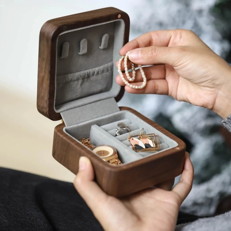 

Wooden Decoration Jewelry Watch Ring Necklace Earrings Bracelet Storage Box