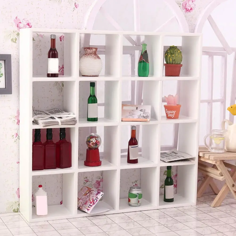 

Mini Cabinet Functional 16 Grids Cabinet Decor Delicate Texture Cabinet Decor