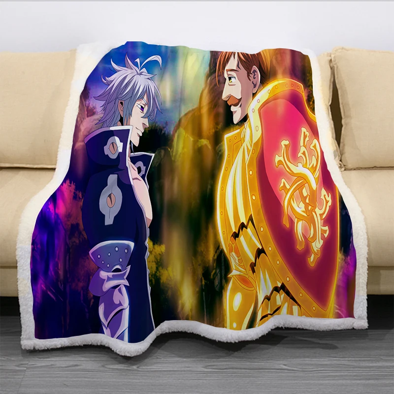 

2020 NEW The Seven Deadly Sins Blanket 3D Print Sherpa Blanket on Bed Kids Girl Flower Home Textiles Dreamlike Style 05