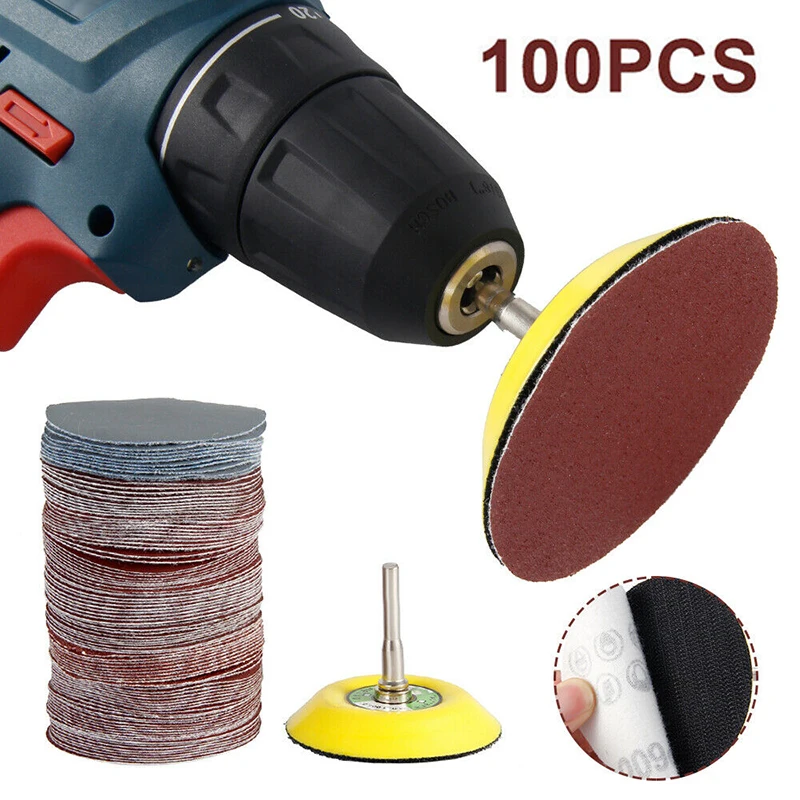 

Set Sanding Discs Tools Rod 3 inch Aluminium Oxide Red Brown 80-3000 grit