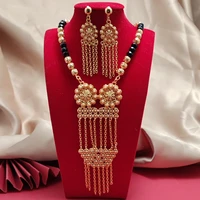 african 24k dubai gold color jewelry sets for women bridal wedding wife gifts gem necklace bracelet earrings ring jewellery set