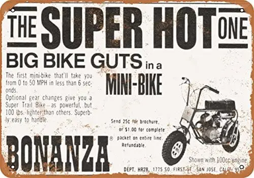 

Wall-Color 7 x 10 Metal Sign - 1969 Bonanza Minibikes - Vintage Look