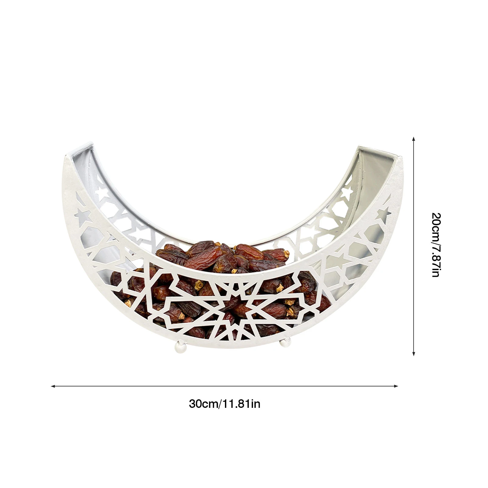 

2021 Eid Mubarak Moon Star Dinner Food Serving Tray Tableware Dessert Food Storage Container Muslim Islamic Plate Home Decor