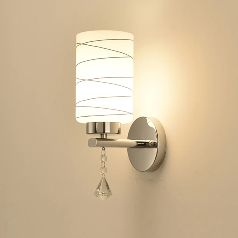

ðŸ‘Wall Lamps For Living Room Bracket Light Bedroom Modern Creativity Glass Metal Lampshade Holder Bedside Lamp Stand