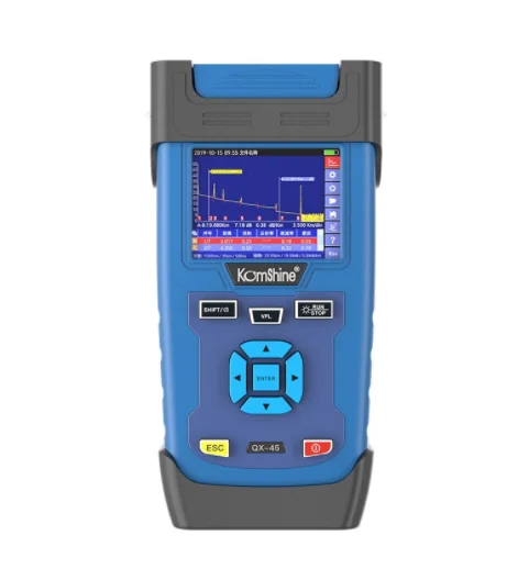 

FTTx Maintance SM Fiber Optic OTDR Komshine QX45 1310/1550nm 32/30dB built in 10mw VFL, Inspection Probe is Optional
