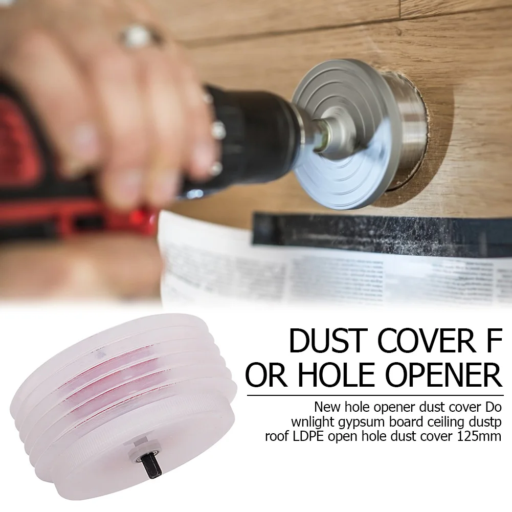 

New Type Of Hole Opener For 10mm Oles Gray Bowl Drilling Dust Collector Cover Power Tool LDPE Open Hole Dust Cover 125mm
