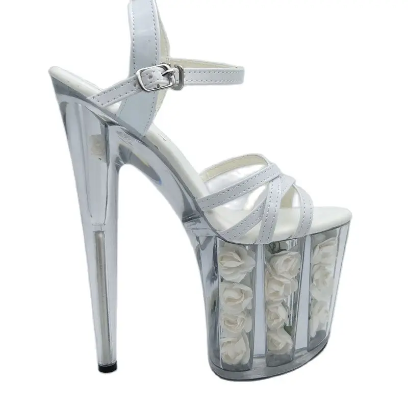 Сандалии женские высокие из экокожи Босоножки с открытым носком 20 см удобные